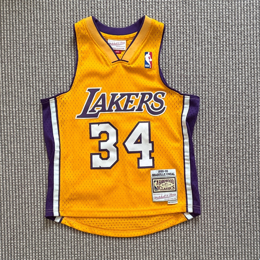 Mitchell & Ness Yellow and Purple Lakers Jersey